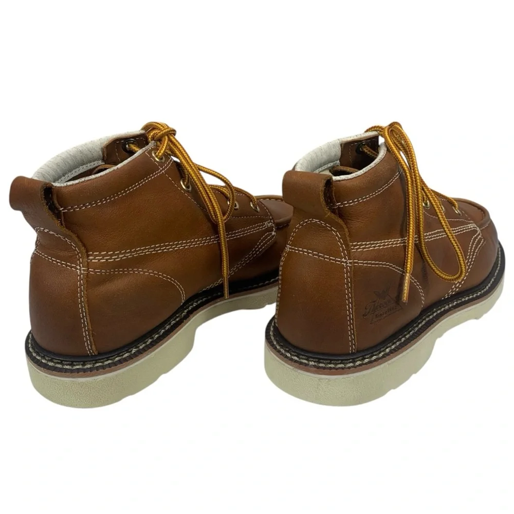 Thorogood Youth 4.5M‎ Moc Toe Leather Work Boots Brown Wedge Sole 2017